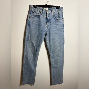 AGOLDE | Cherie High Rise Light Wash Raw Hem Jeans